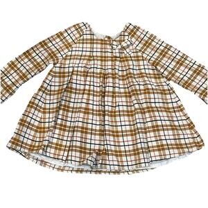 TAHARI Flannel Girls Shirt Top 8 Plaid Holiday Christmas Party Long Sleeves